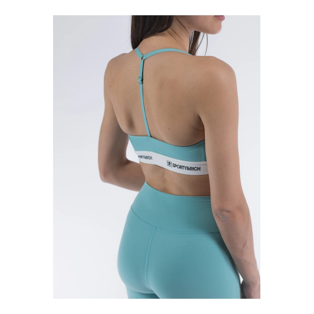 Sporty & Rich Elastische Band Sport Top Paradijs Blue Dames