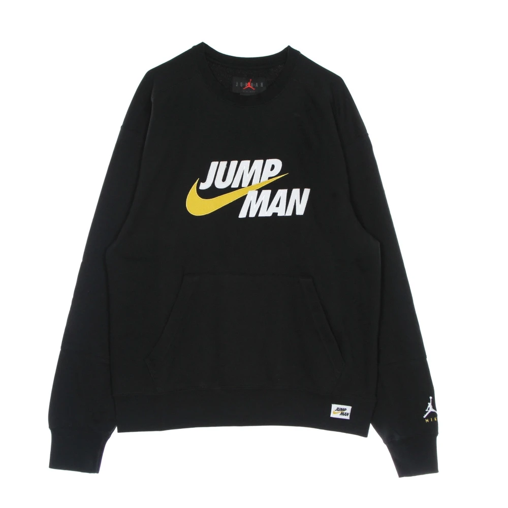 Jordan Lichtgewicht Crewneck Sweatshirt met Kangaroezak Black Heren