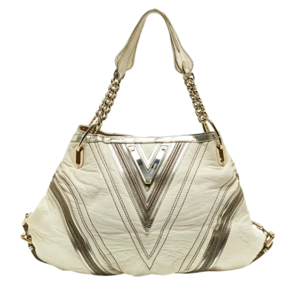 Versace Pre-owned Leather shoulder-bags Beige Dames