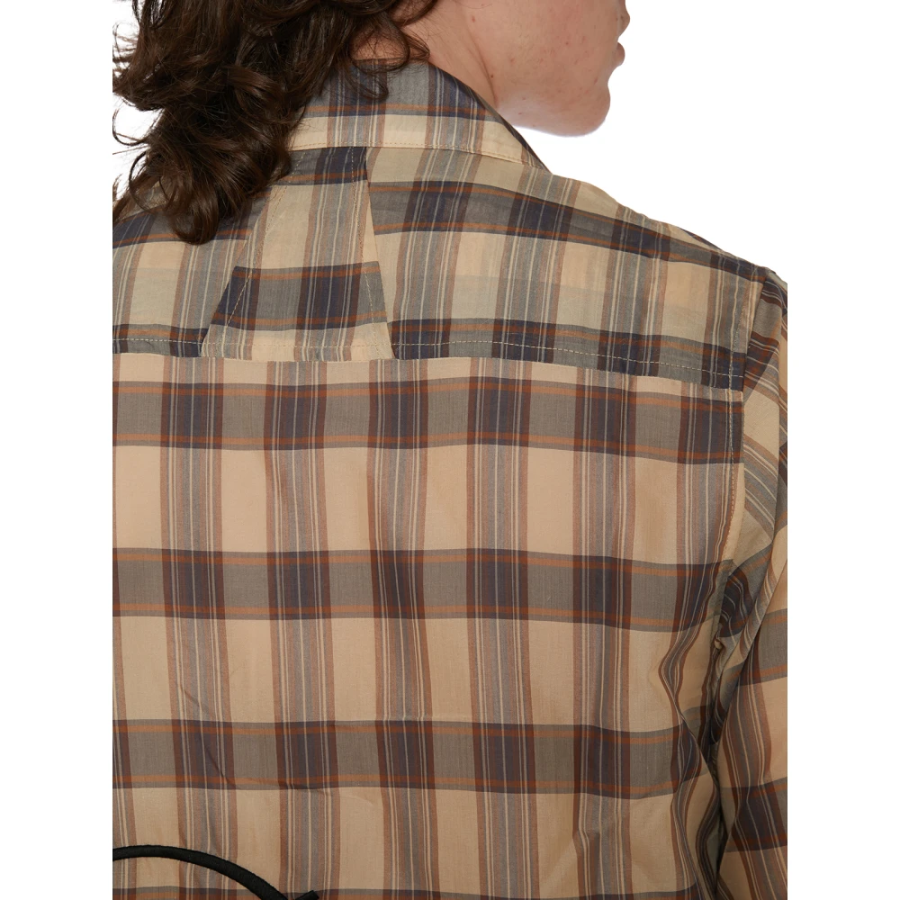 Rhude Cotton Logo Shirt Brown Heren