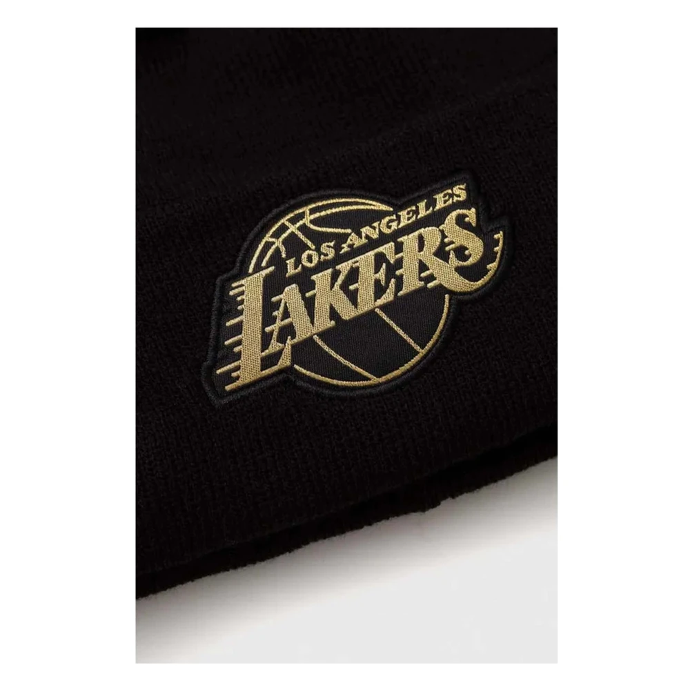 new era NBA L.A Lakers Metallic Badge Beanie Wool Cap Black Unisex