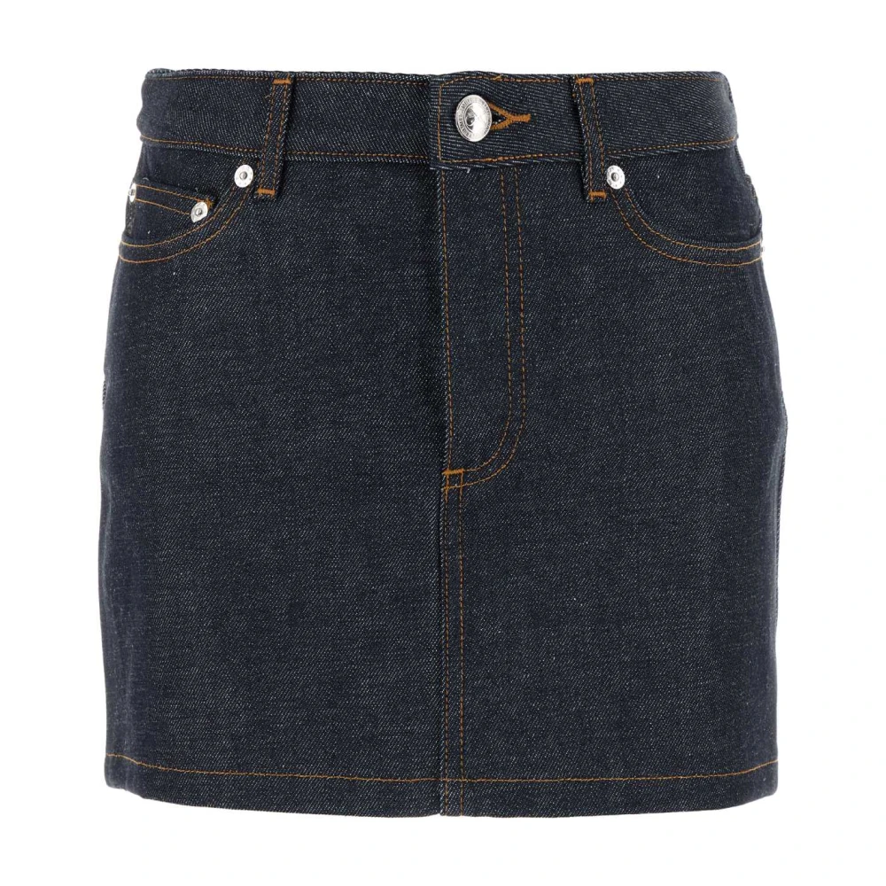 A.p.c. Women's Blue Denim Skirts, Xs, Denim Mini Skirt