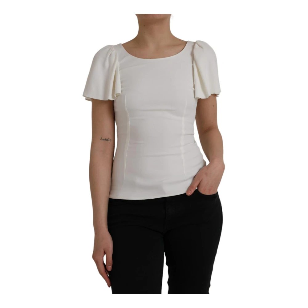 Dolce & Gabbana Witte Korte Mouwen Top Ronde Hals White Dames