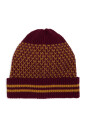 bonnet-unisexe-jaune-avec-revers-et-motif-bicolore