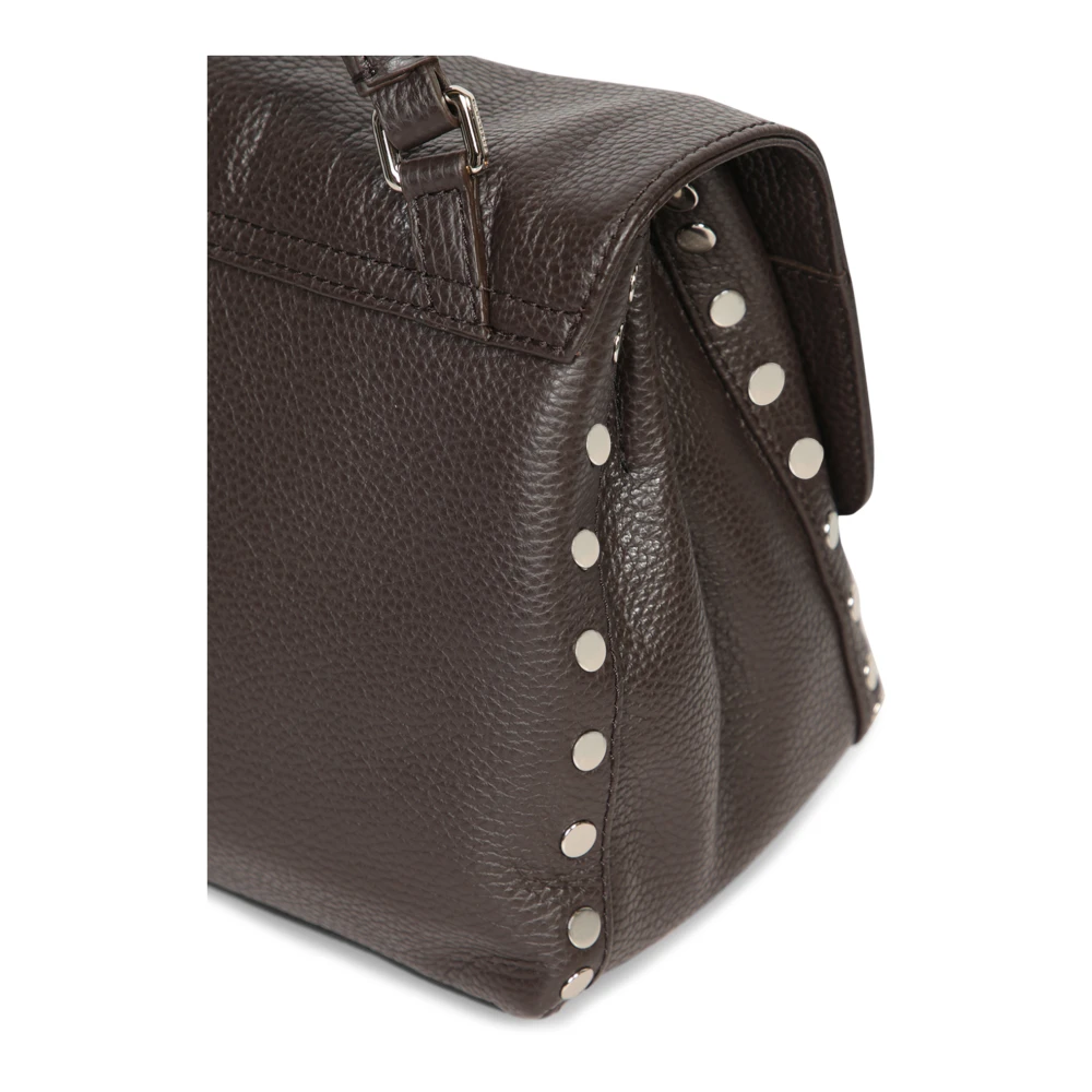 Zanellato Premium Textuur Leren Schoudertas Brown Dames