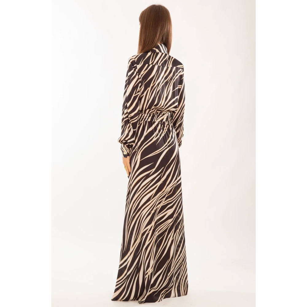 Babylon Animalier Side Split Dress in Multicolor Dames
