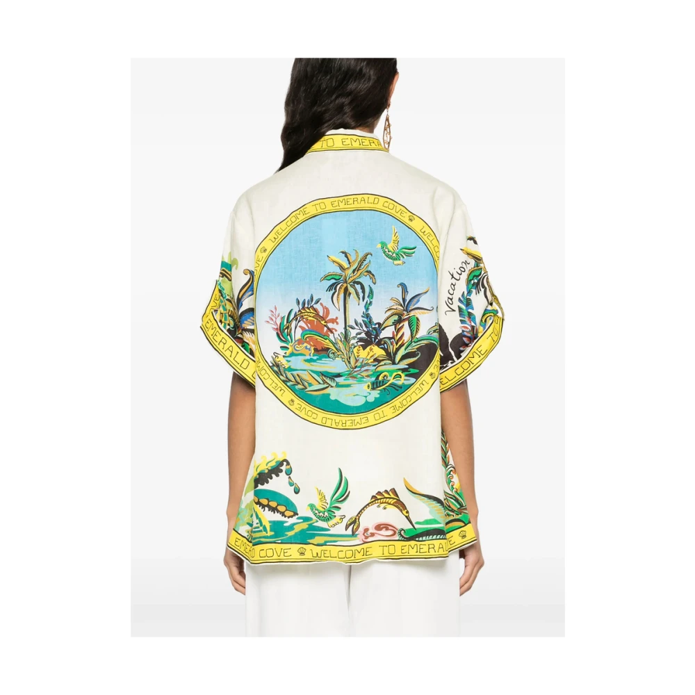 Alemais Grafische Print Korte Mouw Overhemd Multicolor Dames