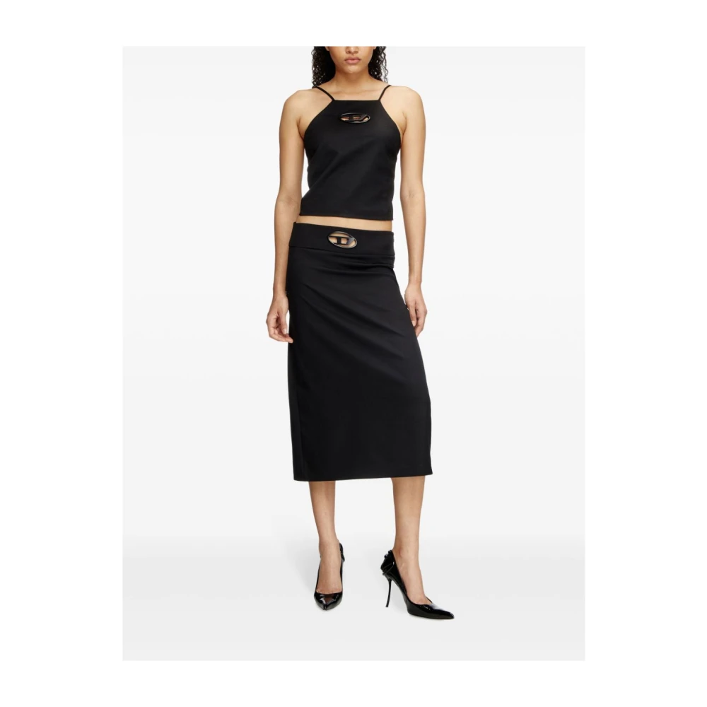 Diesel Zwarte Topwear voor Vrouwen Ss25 Black Dames