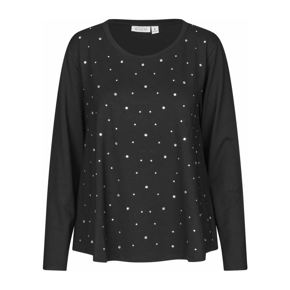 Masai Zwarte Top met Similisten Detail Black Dames