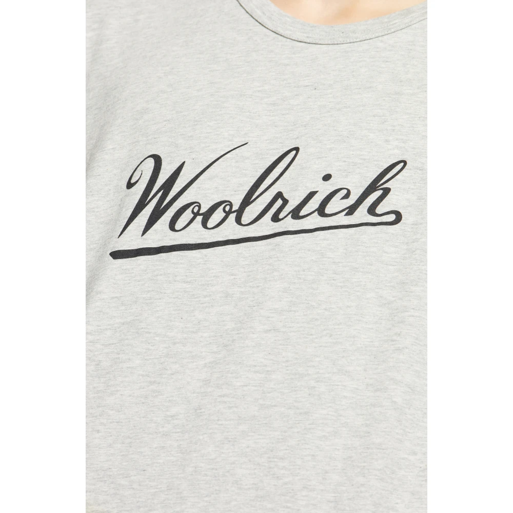 Woolrich T-shirt met bedrukt logo Gray Heren