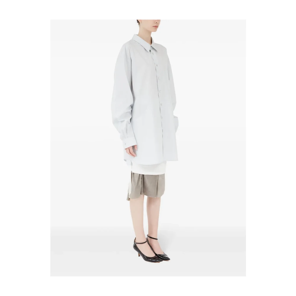 Maison Margiela Heldere Blauwe Katoenen Overhemd met Zak Blue Dames