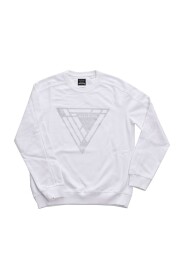 Bluza z logo Triangle - Biały, Prosty Krój, Długie Rękawy