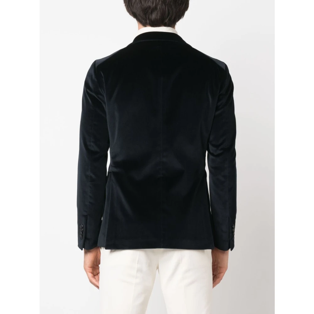 Tagliatore Velvet Blazer in Meerdere Kleuren Blue Heren