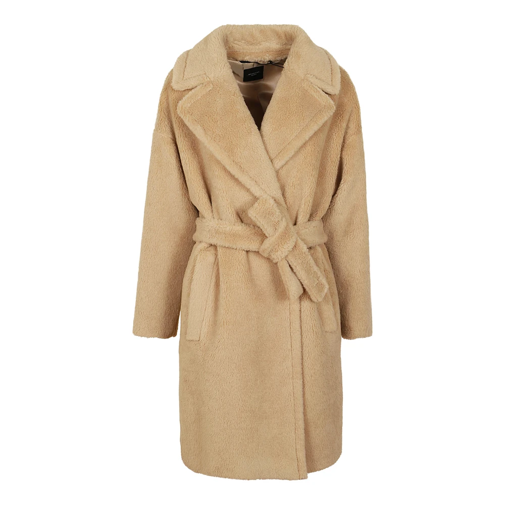 Max Mara Weekend Beige Shearling Wollen Jas Beige Dames
