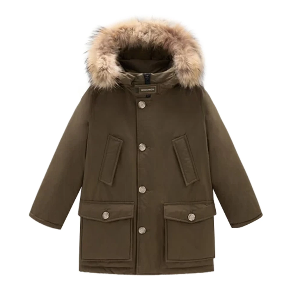Woolrich Green Winter Jackets, Male, 14 Y, Arctic Detachable Fur Parka