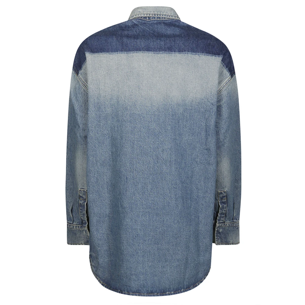 Victoria Beckham Oversized Denim Jack Blue Dames