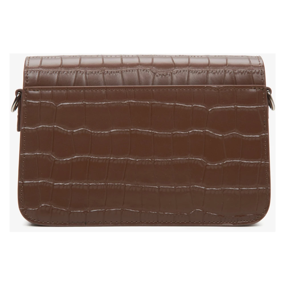 Estro Dames Kleine Bruine Leren Tas met Reliëf Er00115767 Brown Dames