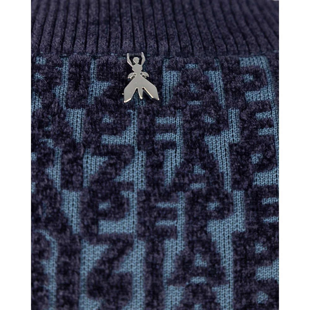 PATRIZIA PEPE Chic Monogram Sweater Grey Blue Dames
