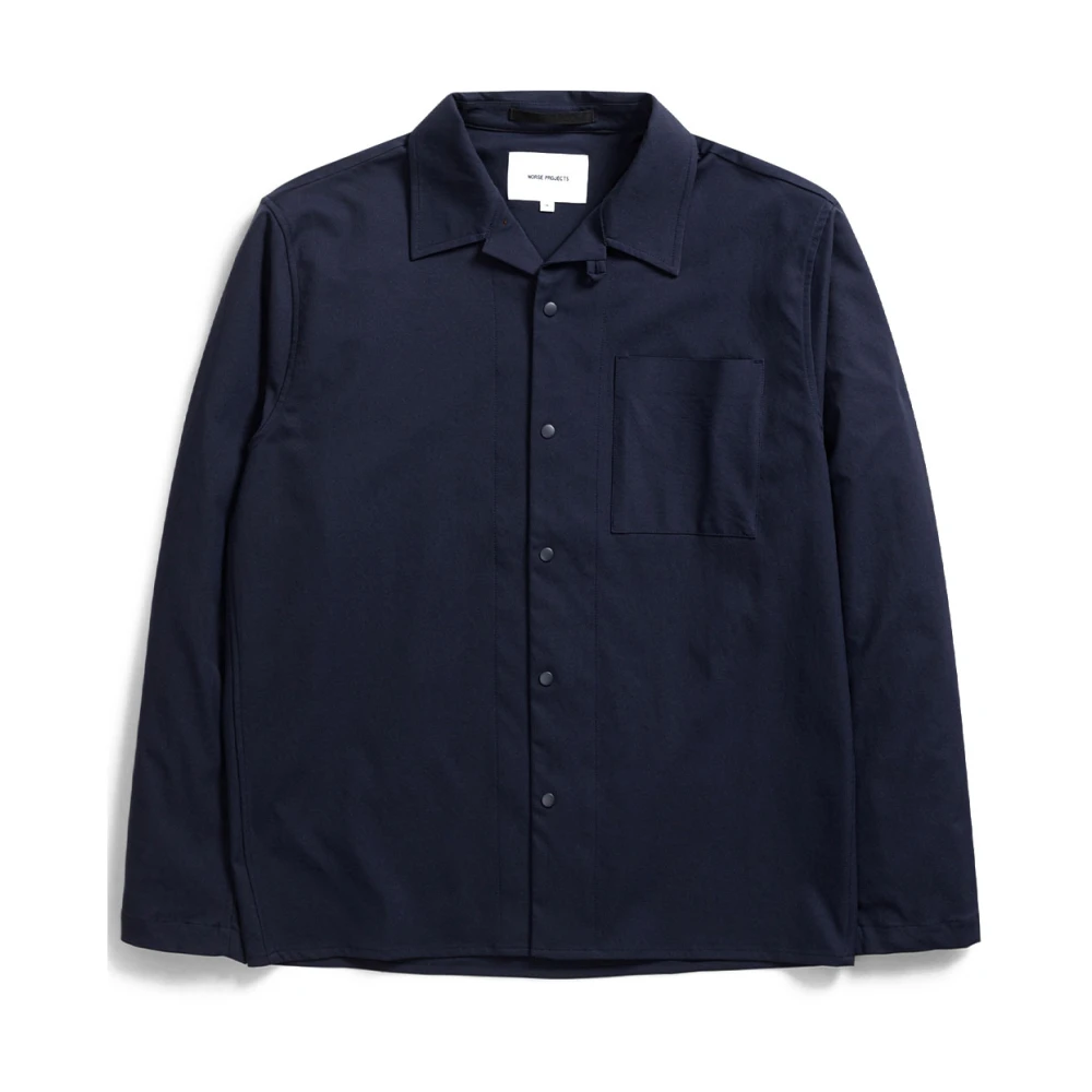 Norse Projects Ademende Twill Overhemd in Donkerblauw Blue Heren