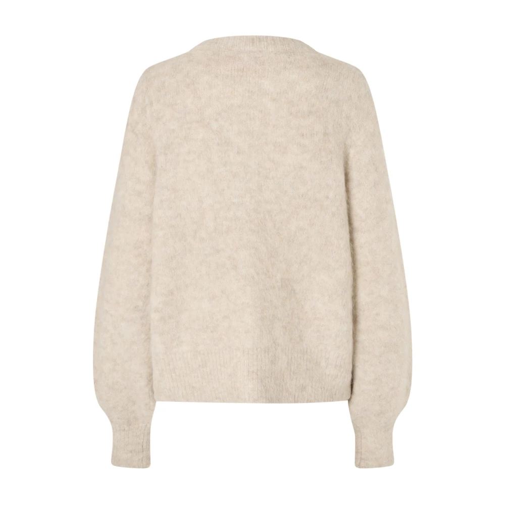 Cras Zachte Gebreide Vest met Decoratieve Knopen Beige Dames