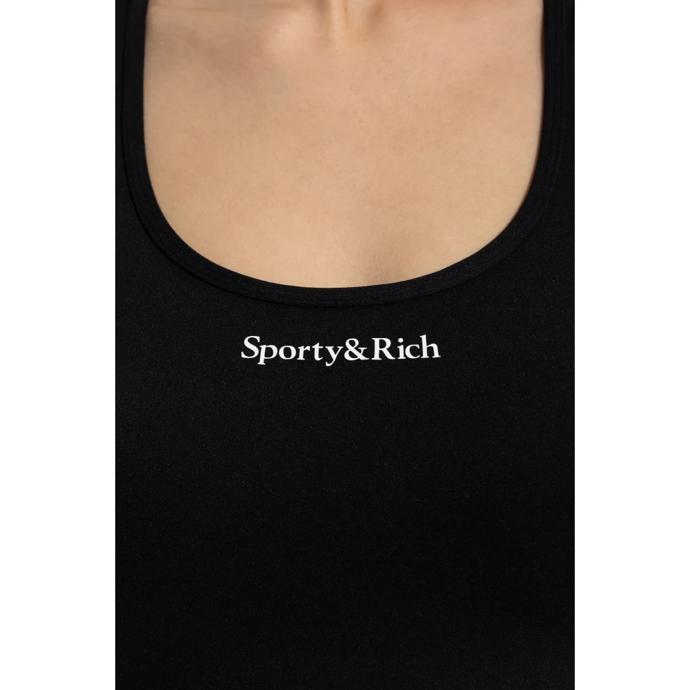 Sporty & Rich Top uit de Core-collectie Black Dames