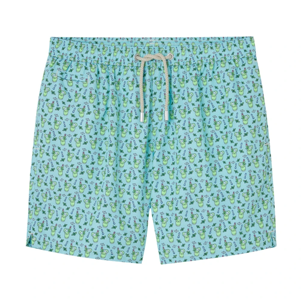 Mc2 Saint Barth Hombre Verde Traje De Baño Estampado