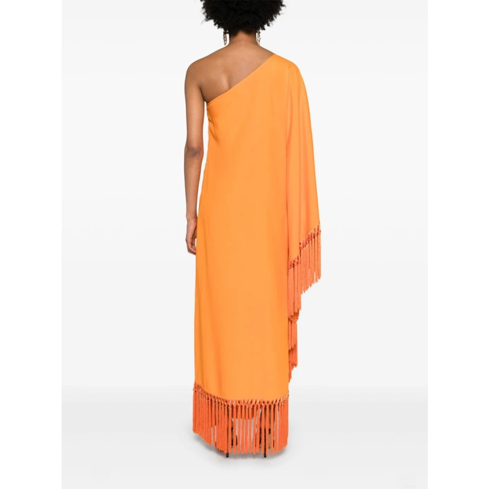 Taller Marmo Oranje One-Shoulder Franje Jurk Orange Dames