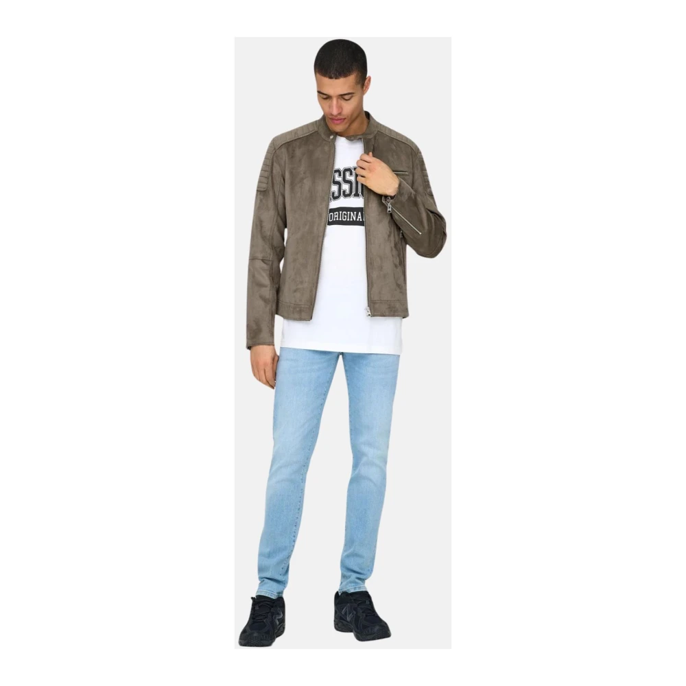 Only & Sons Stijlvolle Jas voor Mannen Brown Heren