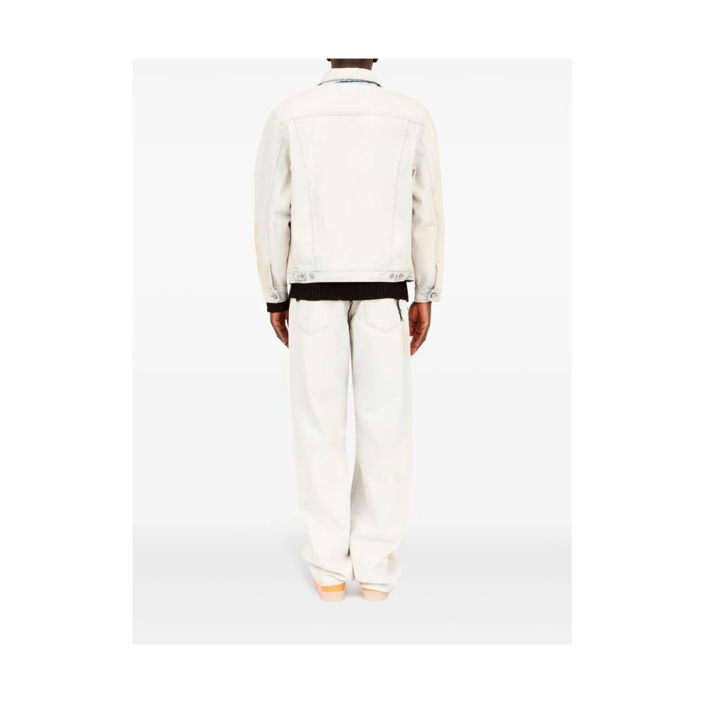 MM6 Maison Margiela Witte katoenen spijkerjas met distressed finish White Heren