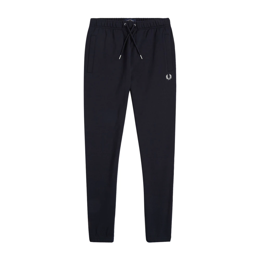 Fred Perry Blauwe Klassieke Sweatpants met Geribbelde Boorden Blue Heren