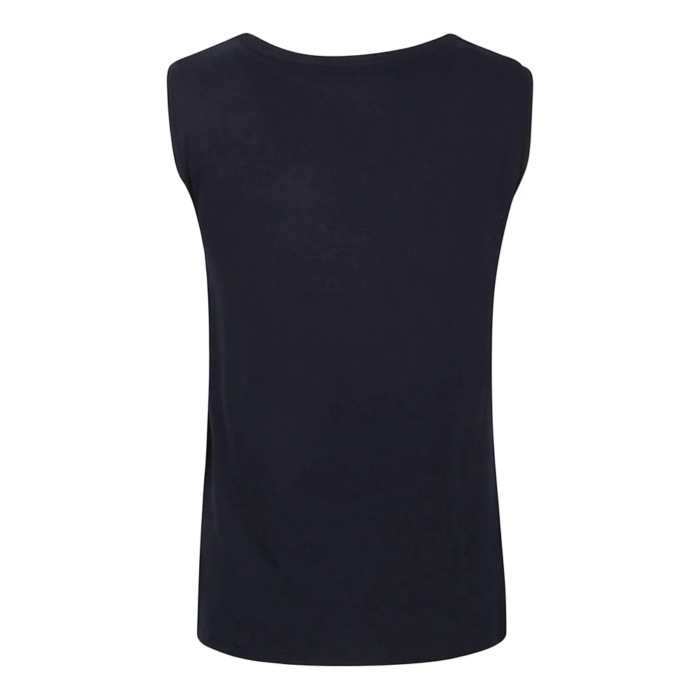 majestic filatures Blauwe Viscose Elastaan Top Portugal Gemaakt Blue Dames