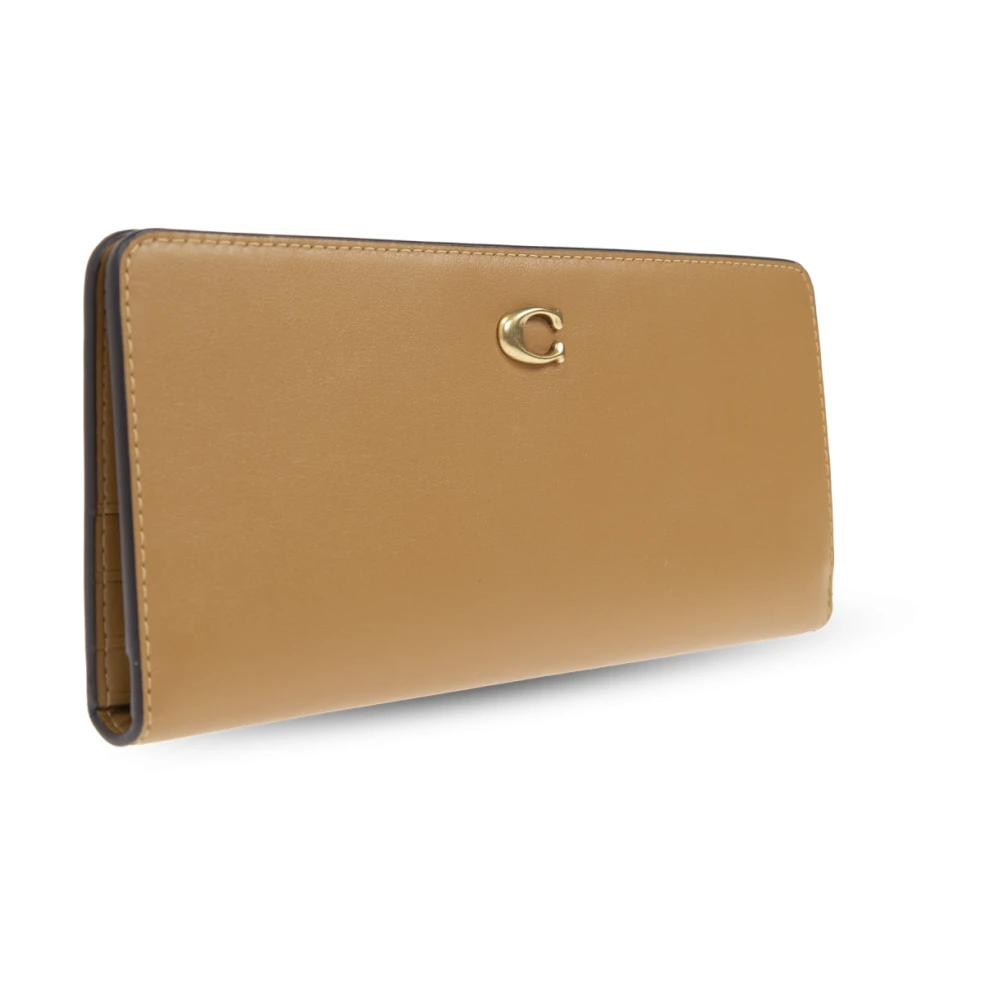 Coach Leren portemonnee Beige Dames