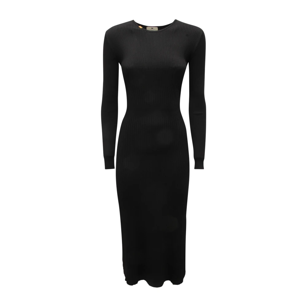 Elisabetta Franchi Women's Black Maxi Dresses, L, Abito Wo Knitted Dress