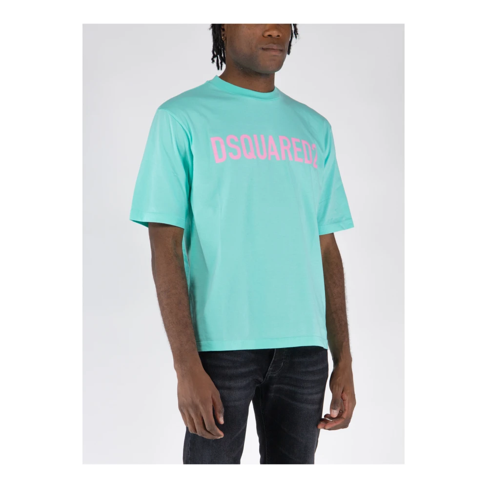 Dsquared2 Grote Logo T-Shirt Green Heren