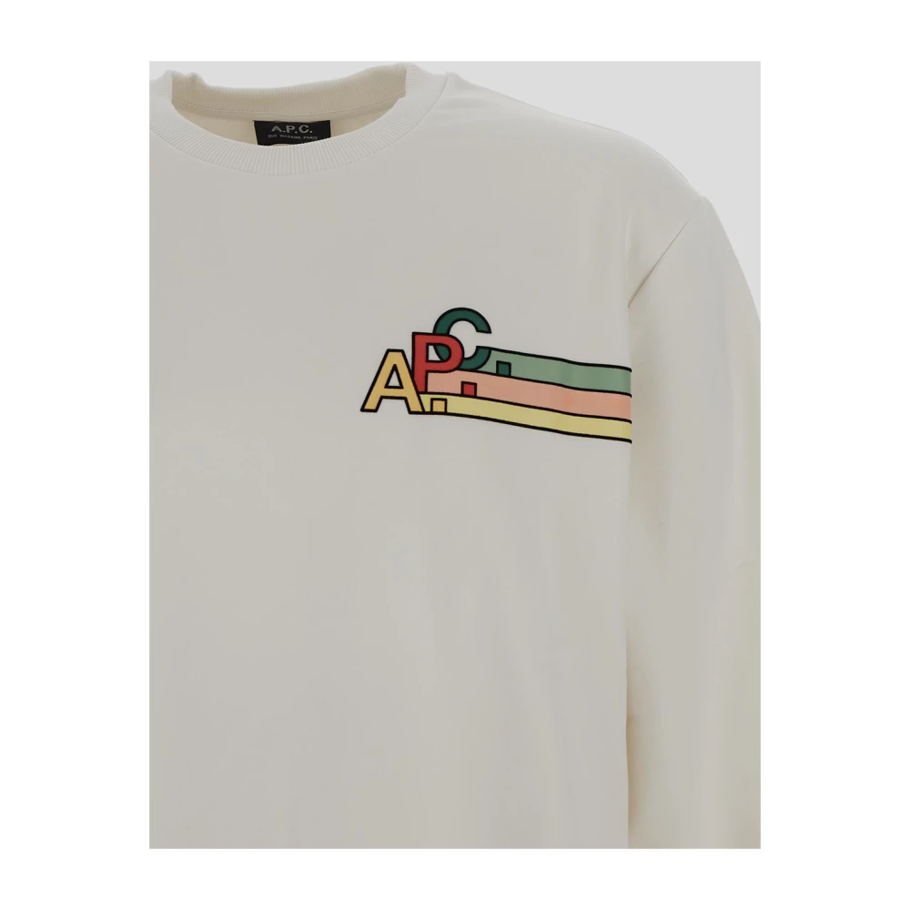 A.p.c. Multicolor Logo Sweatshirt White Dames