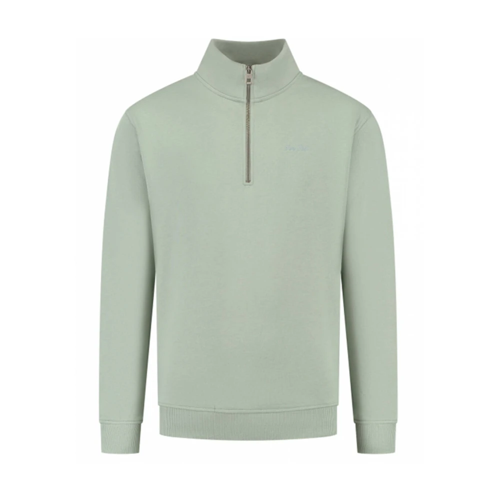 Pure Path Halfzip Sweater Losse Pasvorm Sweaters Green Heren