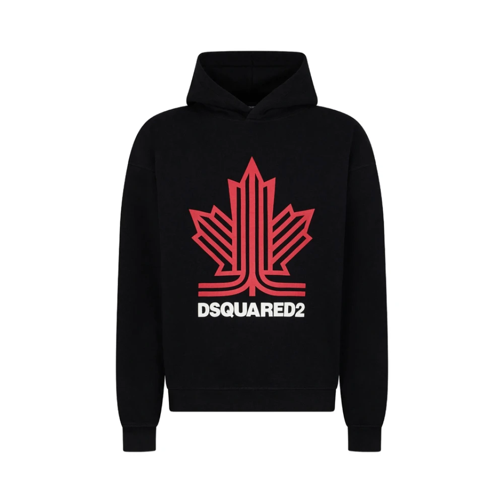 Dsquared2 Cotton Oversize Sweatshirt - Male - Hoodies - Black - S - Sweatshirts & Hoodies