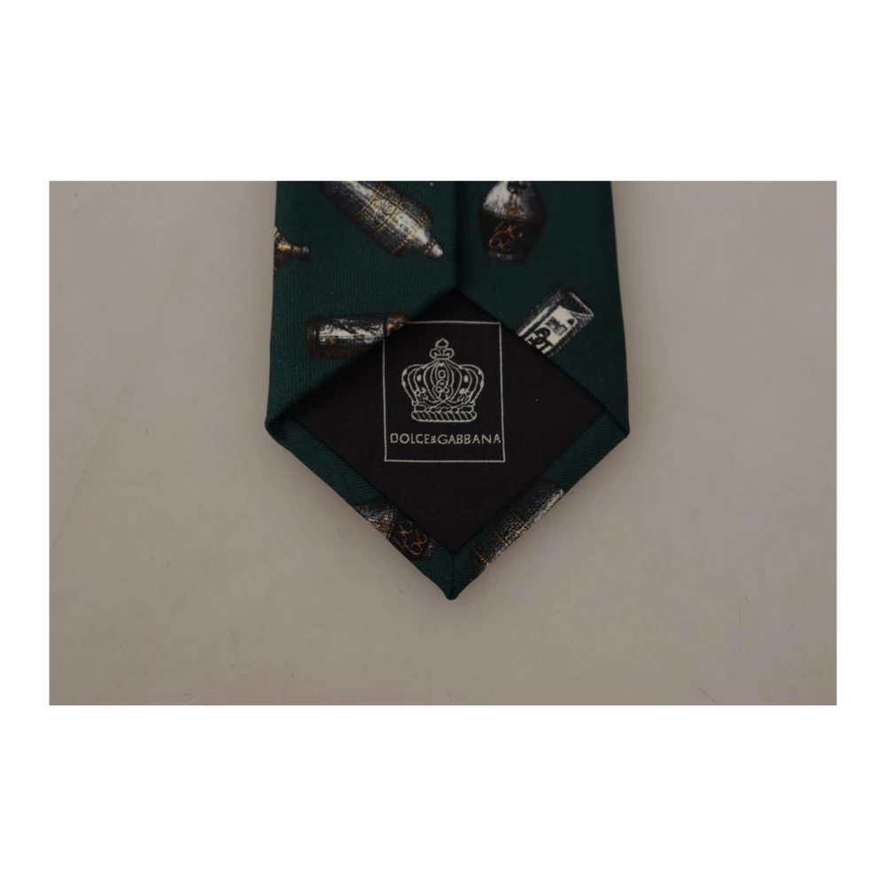 Dolce & Gabbana Zwarte flesprint zijden strik Black Heren