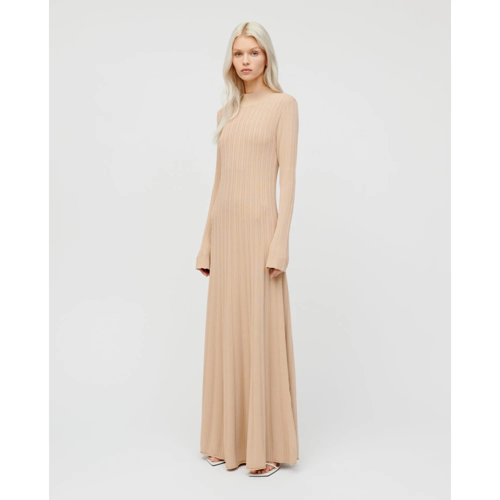 IVY OAK Flowing Gebreide Jurk in Karamel Beige Dames