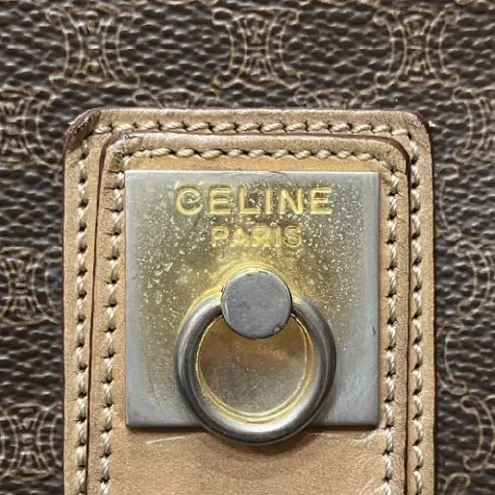 Celine Vintage Pre-owned Plastic shoulder-bags Brown Dames