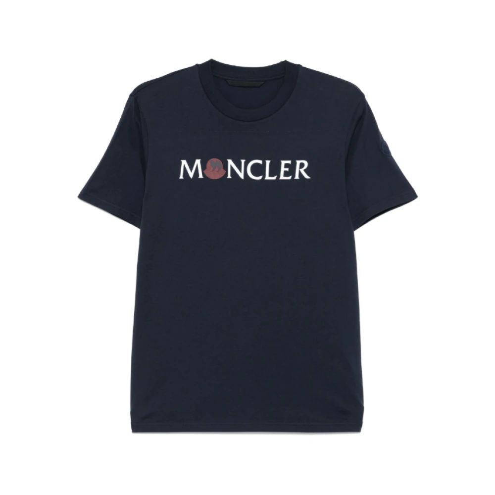 Moncler - Tops > T-Shirts - Blue - Moncler - Modalova