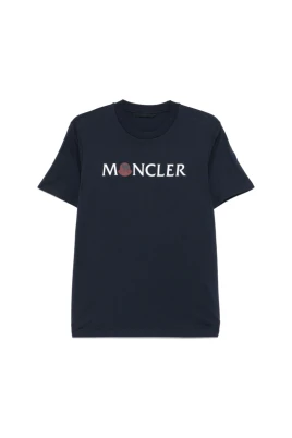 Navy Blue Logo Print T-shirt