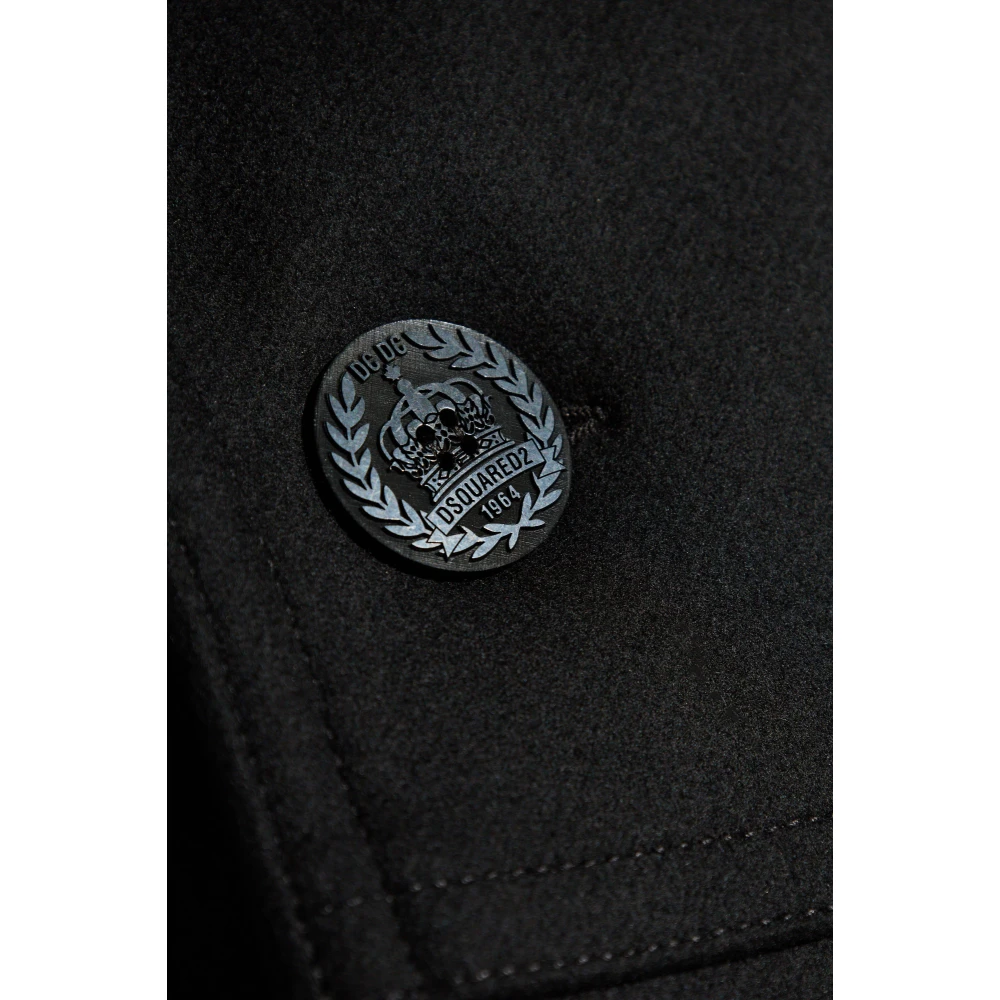 Dsquared2 Wollen jas Black Dames