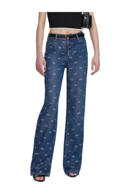Lätta jeans med rosettdekoration