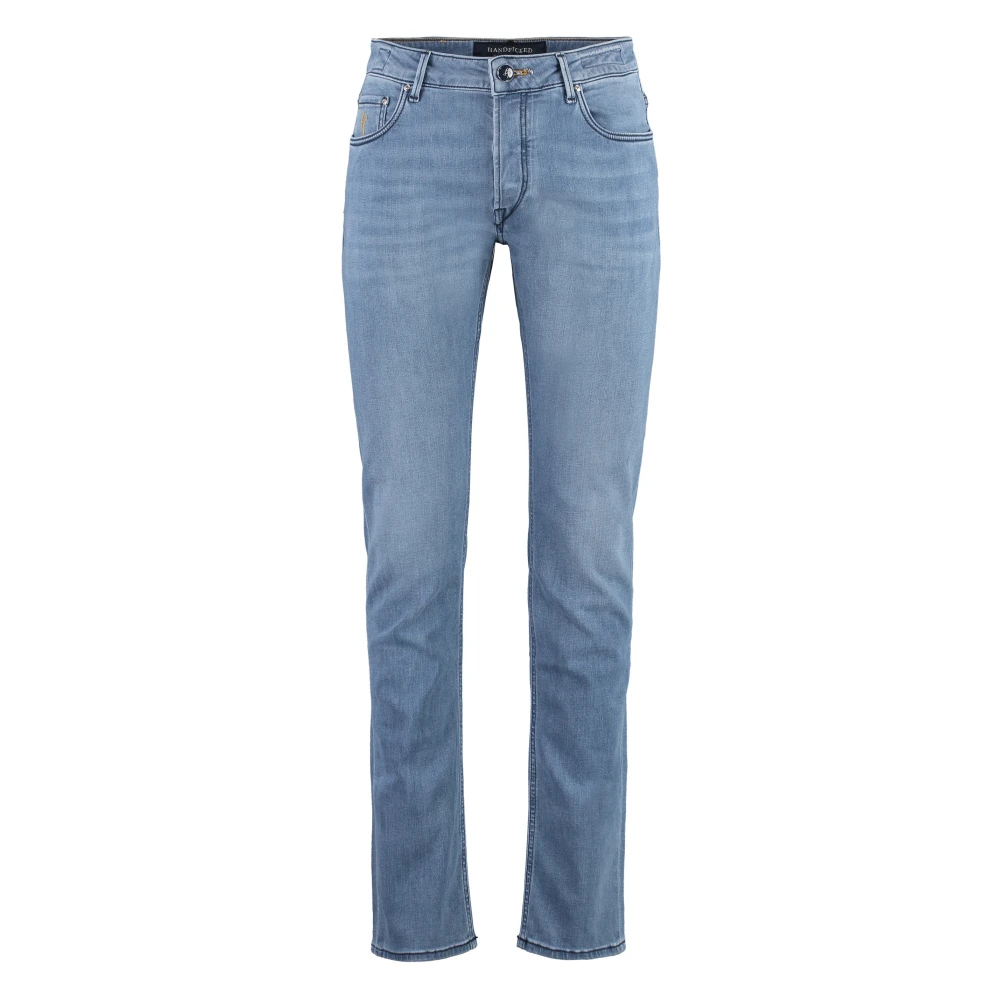 Hand Picked Slim Fit Jeans met Metalen Knopen Blue Heren