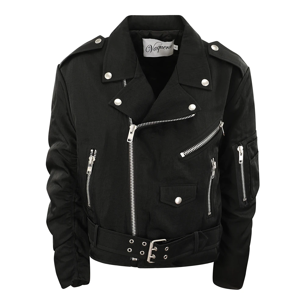 Vaquera Nylon Biker Bomber Jack met Zakken Black Dames
