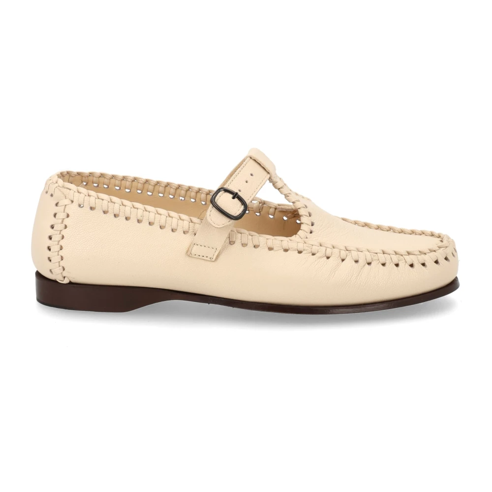 Hereu Beige Flat Shoes, Female, 8 Uk, Flat Shoes