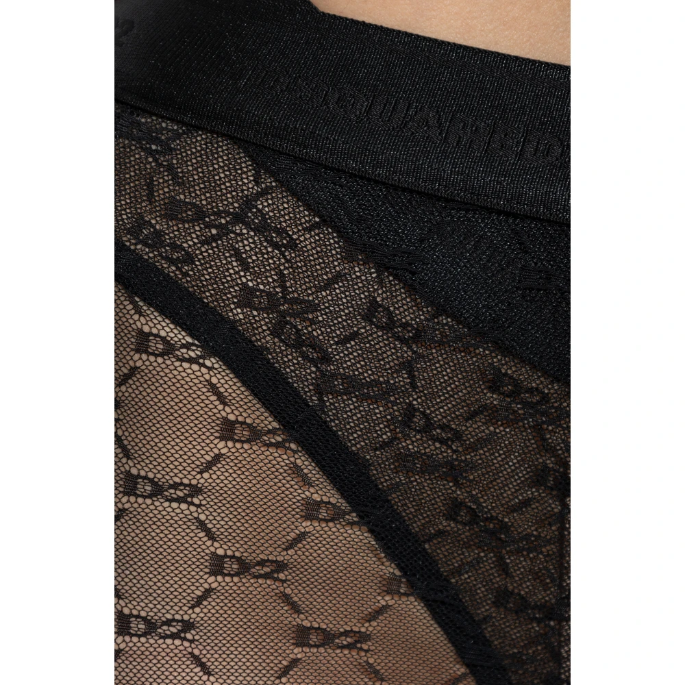 Dsquared2 Kanten broek Black Dames
