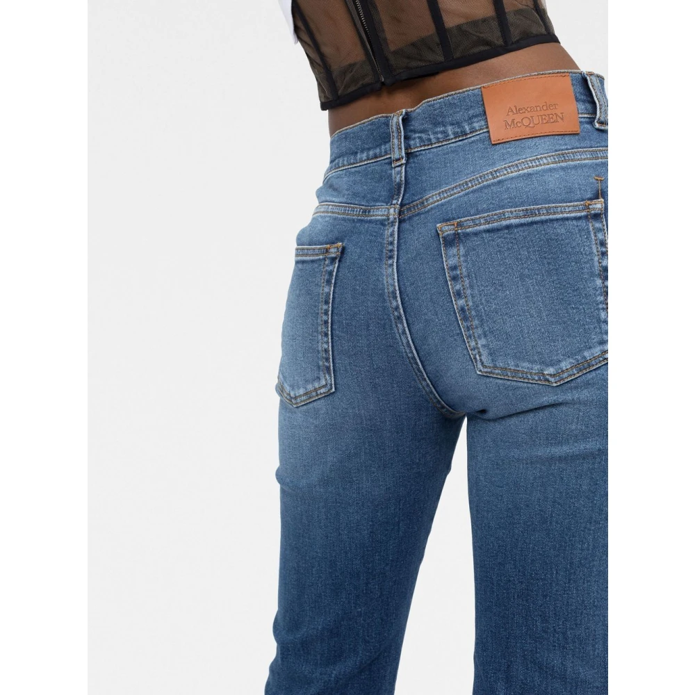 alexander mcqueen Blauwe Distressed Flared Jeans Blue Dames