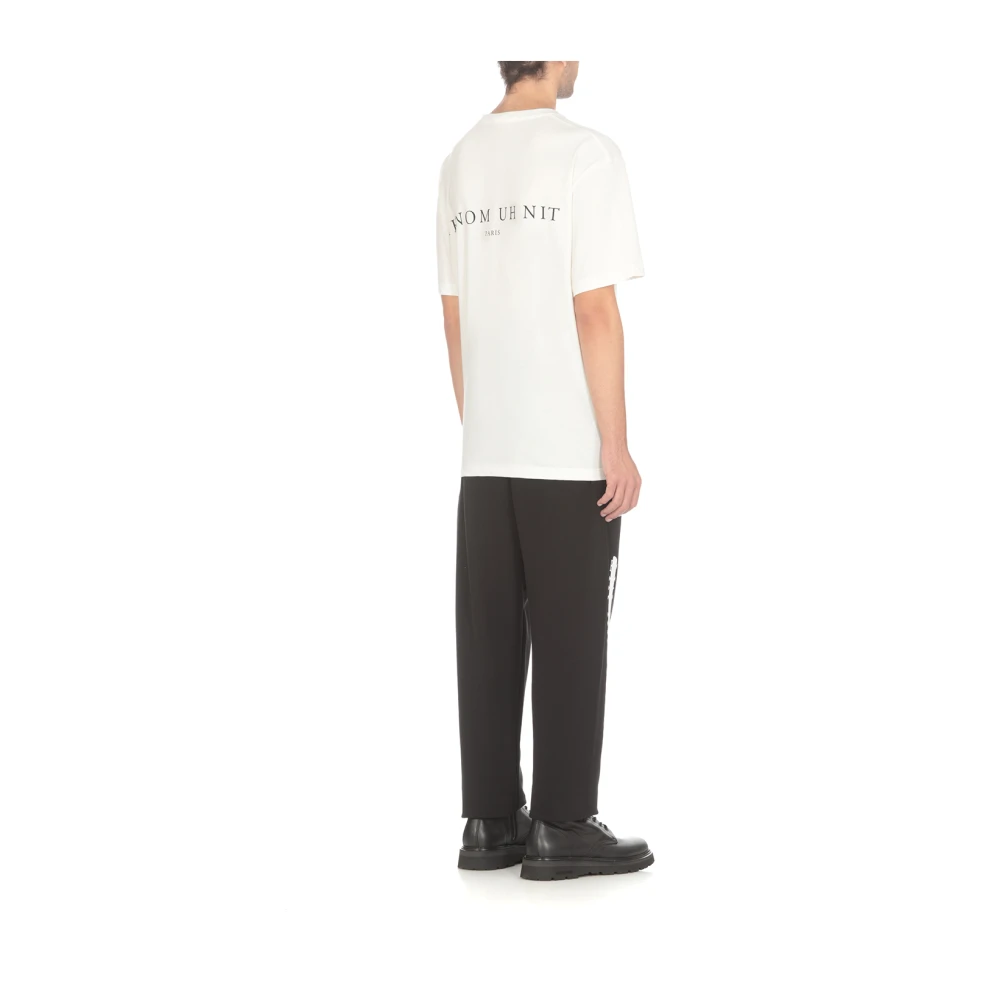IH NOM UH NIT Witte Katoenen T-shirt met Zwart Rozenprint White Heren